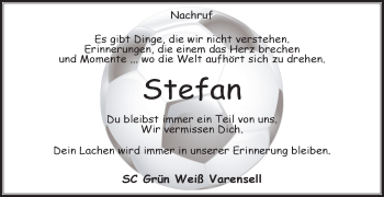 Traueranzeige von Stefan  von Die Glocke