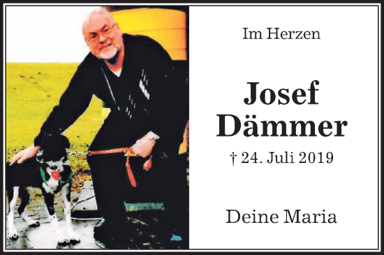 Traueranzeige von Josef Dämmer von Die Glocke