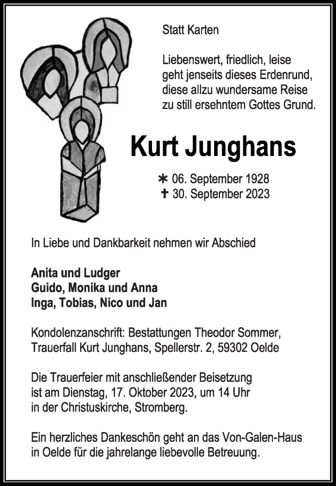 Traueranzeigen von Kurt Junghans trauer.die glocke.de