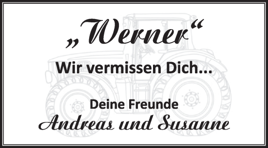 Traueranzeige von Werner  von Die Glocke