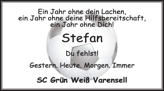 Traueranzeige von Stefan  von Die Glocke