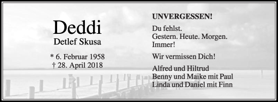 Traueranzeige von Detlef Skusa von Die Glocke
