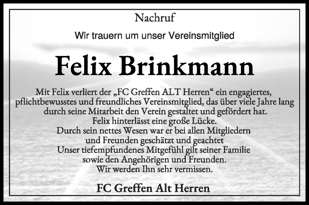  Traueranzeige für Felix Brinkmann vom 07.04.2023 aus Die Glocke