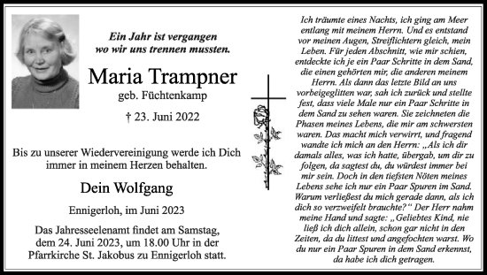Traueranzeige von Maria Trampner von Die Glocke