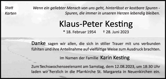 Traueranzeige von Klaus-Peter Kesting von Die Glocke