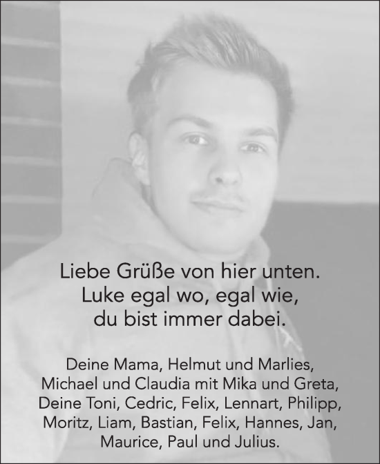 Traueranzeige von Luke Renkamp von Die Glocke