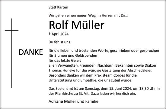 Traueranzeige von Rolf Müller von Die Glocke
