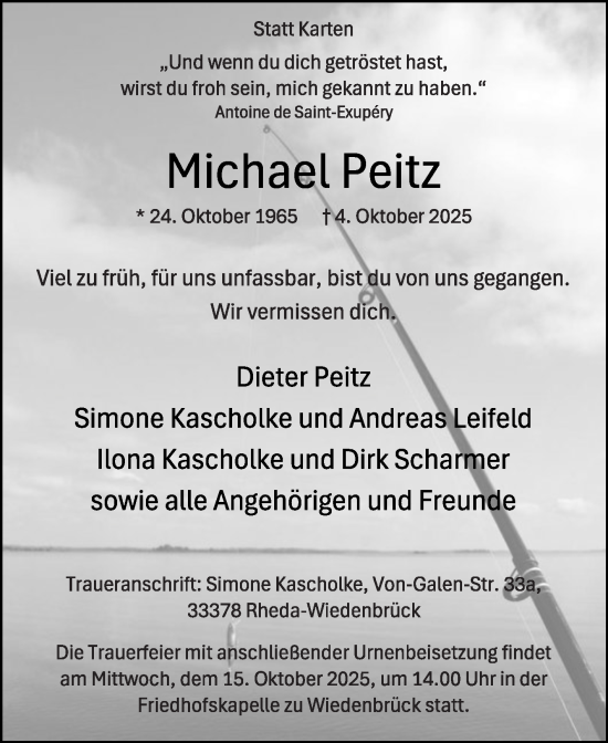 Traueranzeige von Michael Peitz von Die Glocke