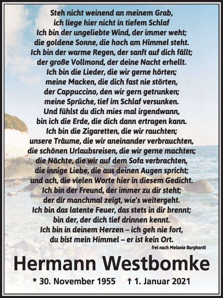  Traueranzeige für Hermann Westbomke vom 29.11.2025 aus Die Glocke