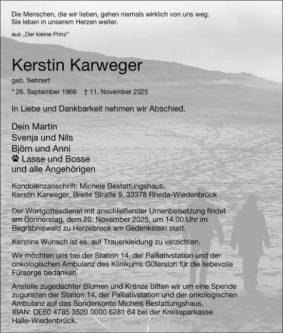 Traueranzeige von Kerstin Karweger von Die Glocke