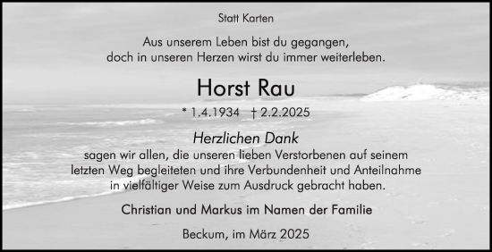 Traueranzeige von Horst Rau von Die Glocke