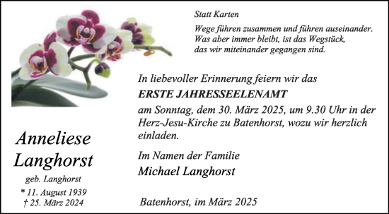 Traueranzeige von Michael Langhorst von Die Glocke