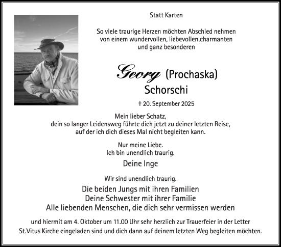 Traueranzeige von Georg Prochaska von Die Glocke