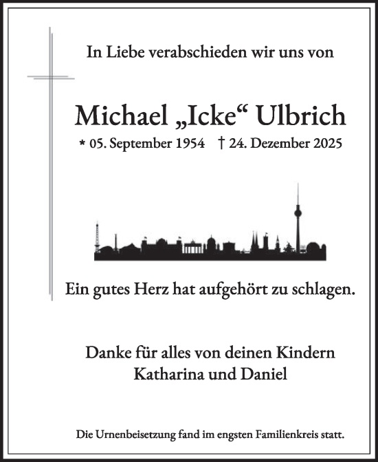 Traueranzeige von Michael Ulbrich von Die Glocke